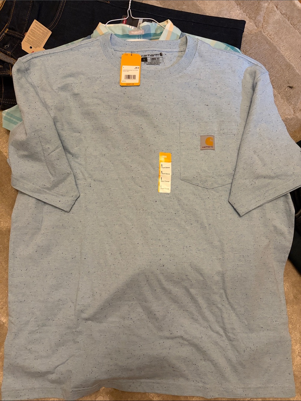 Carhartt Light Blue Speckled Pocket Tee